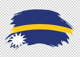 Flag of Nauru with distressed paint stroke brush effect on isolated background vector