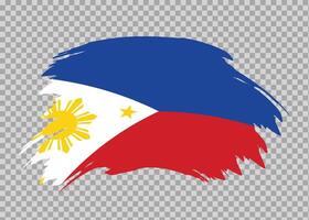 Flag of Philippines with distressed paint stroke brush effect on isolated background vector