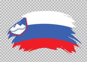 Flag of Slovenia with distressed paint stroke brush effect on isolated background vector