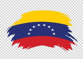 Flag of Venezuela with distressed paint stroke brush effect on isolated background vector