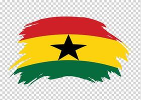 Flag of Ghana with distressed paint stroke brush effect on isolated background vector