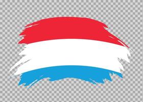 Flag of Luxembourg with distressed paint stroke brush effect on isolated background vector