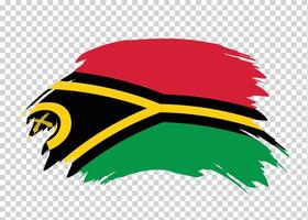 Flag of Vanuatu with distressed paint stroke brush effect on isolated background vector