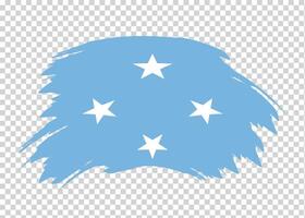 Flag of Federated States of Micronesia with distressed paint stroke brush effect on isolated background vector