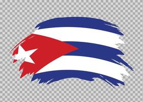 Flag of Cuba with distressed paint stroke brush effect on isolated background vector