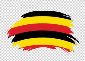 Flag of Uganda with distressed paint stroke brush effect on isolated background vector