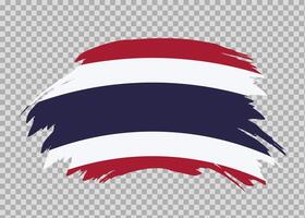 Flag of Thailand with distressed paint stroke brush effect on isolated background vector