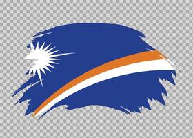 Flag of Marshall Islands with distressed paint stroke brush effect on isolated background vector