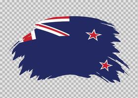 Flag of New Zealand with distressed paint stroke brush effect on isolated background vector
