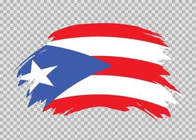 Flag of Puerto Rico with distressed paint stroke brush effect on isolated background vector