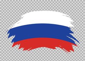 Flag of Russia with distressed paint stroke brush effect on isolated background vector