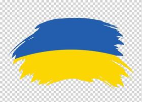 Flag of Ukraine with distressed paint stroke brush effect on isolated background vector