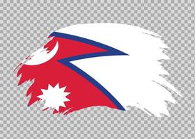Flag of Nepal with distressed paint stroke brush effect on isolated background vector