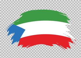 Flag of Equatorial Guinea with distressed paint stroke brush effect on isolated background vector