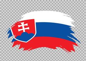 Flag of Slovakia with distressed paint stroke brush effect on isolated background vector