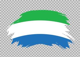 Flag of Sierra Leone with distressed paint stroke brush effect on isolated background vector