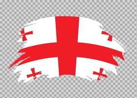 Flag of Georgia with distressed paint stroke brush effect on isolated background vector