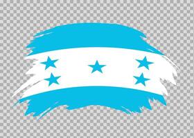 Flag of Honduras with distressed paint stroke brush effect on isolated background vector