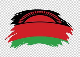 Flag of Malawi with distressed paint stroke brush effect on isolated background vector