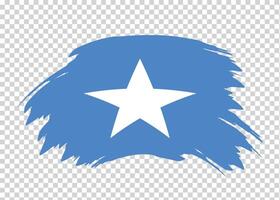 Flag of Somalia with distressed paint stroke brush effect on isolated background vector