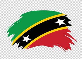 Flag of Saint Kitts and Nevis with distressed paint stroke brush effect on isolated background vector