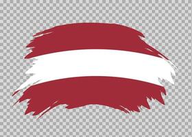 Flag of Latvia with distressed paint stroke brush effect on isolated background vector