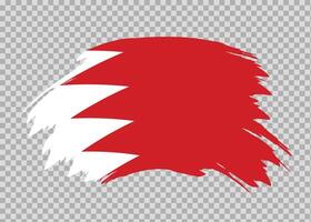 Flag of Bahrain with distressed paint stroke brush effect on isolated background vector