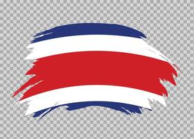 Flag of Costa Rica with distressed paint stroke brush effect on isolated background vector