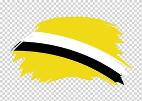 Flag of Brunei with distressed paint stroke brush effect on isolated background vector
