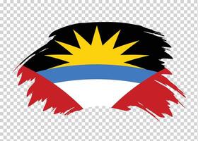 Flag of Antigua and Barbuda with distressed paint stroke brush effect on isolated background vector