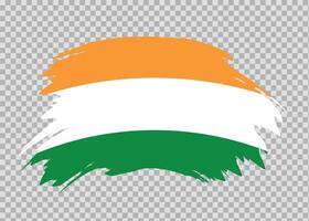Flag of India with distressed paint stroke brush effect on isolated background vector