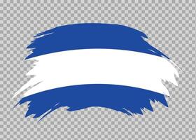 Flag of El Salvador with distressed paint stroke brush effect on isolated background vector