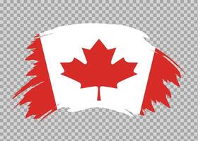 Flag of Canada with distressed paint stroke brush effect on isolated background vector