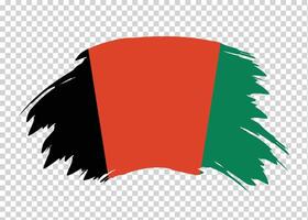 Flag of Afghanistan with distressed paint stroke brush effect on isolated background vector