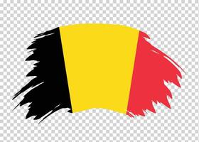 Flag of Belgium with distressed paint stroke brush effect on isolated background vector