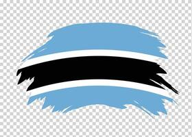 Flag of Botswana with distressed paint stroke brush effect on isolated background vector