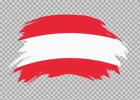 Flag of Austria with distressed paint stroke brush effect on isolated background vector