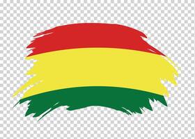 Flag of Bolivia with distressed paint stroke brush effect on isolated background vector