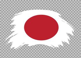 Flag of Japan with distressed paint stroke brush effect on isolated background vector
