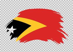 Flag of East Timor with distressed paint stroke brush effect on isolated background vector