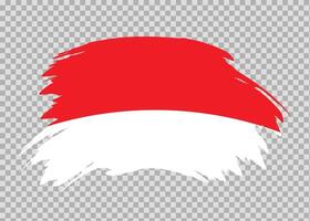 Flag of Indonesia with distressed paint stroke brush effect on isolated background vector