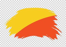 Flag of Bhutan with distressed paint stroke brush effect on isolated background vector