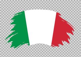 Flag of Italy with distressed paint stroke brush effect on isolated background vector