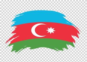 Flag of Azerbaijan with distressed paint stroke brush effect on isolated background vector