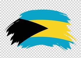 Flag of Bahamas with distressed paint stroke brush effect on isolated background vector