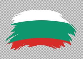 Flag of Bulgaria with distressed paint stroke brush effect on isolated background vector