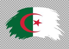 Flag of Algeria with distressed paint stroke brush effect on isolated background vector