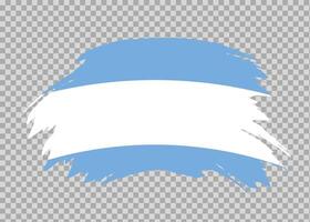 Flag of Argentina with distressed paint stroke brush effect on isolated background vector