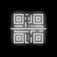 Neon qr code glowing on black background vector