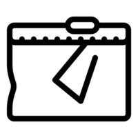 Slider bag partially opened showing tissue inside, simple black line icon design vector